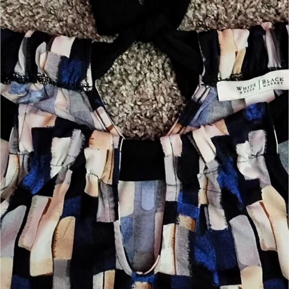 WHBM Summer Spring mosaic geometric mini halter tunic dress size medium - Picture 8 of 14